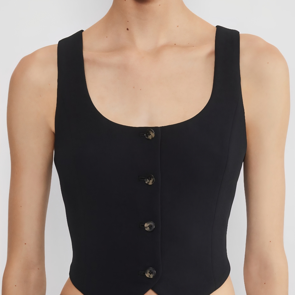 NWT Aritzia WILFRED Rocco Vest Dark Night Navy 6